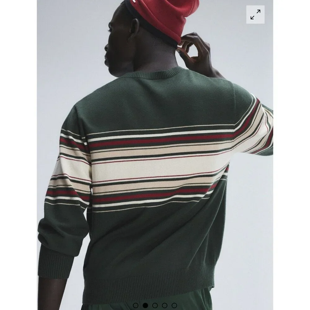 Savage X Fenty Lit Leisure Knit Green Shade Striped Sweater Size 2X Unisex‎